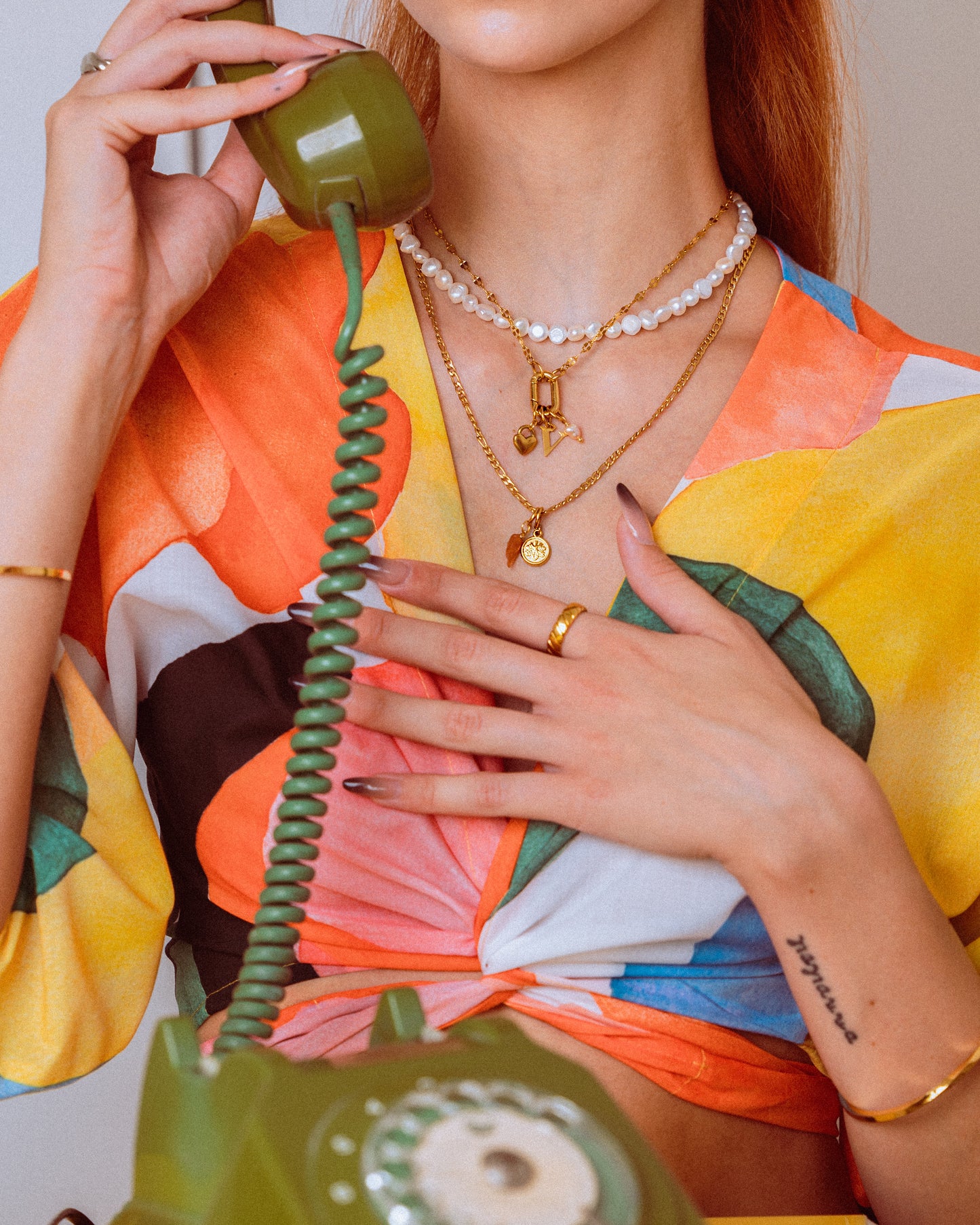 Orange gemstone charm C62