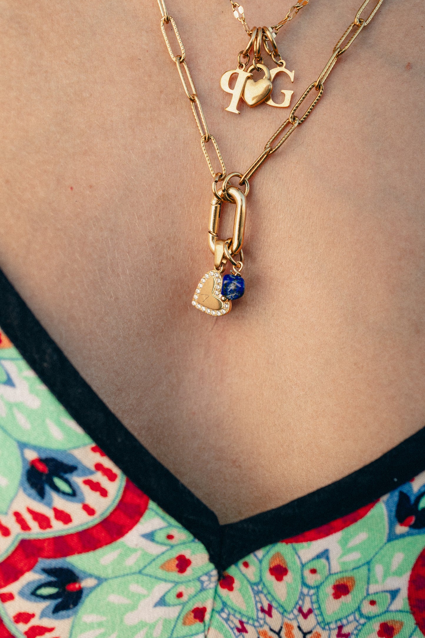 Blue gemstone charm C61