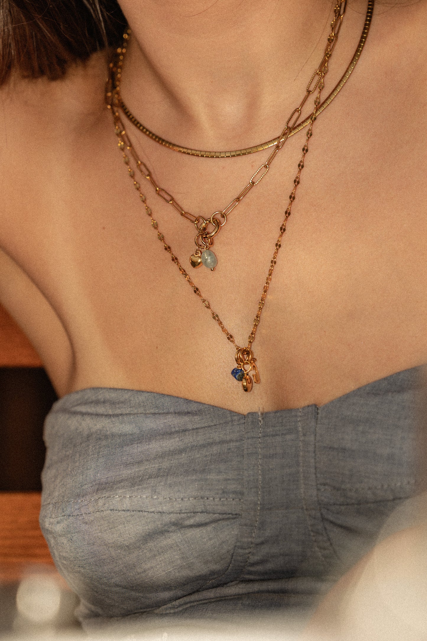 Blue gemstone charm C61