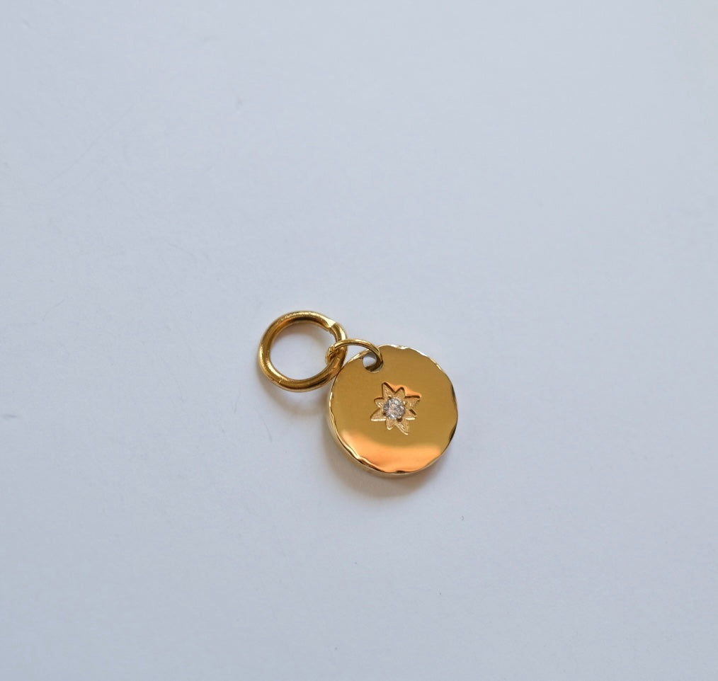 Rhinestone coin charm C15