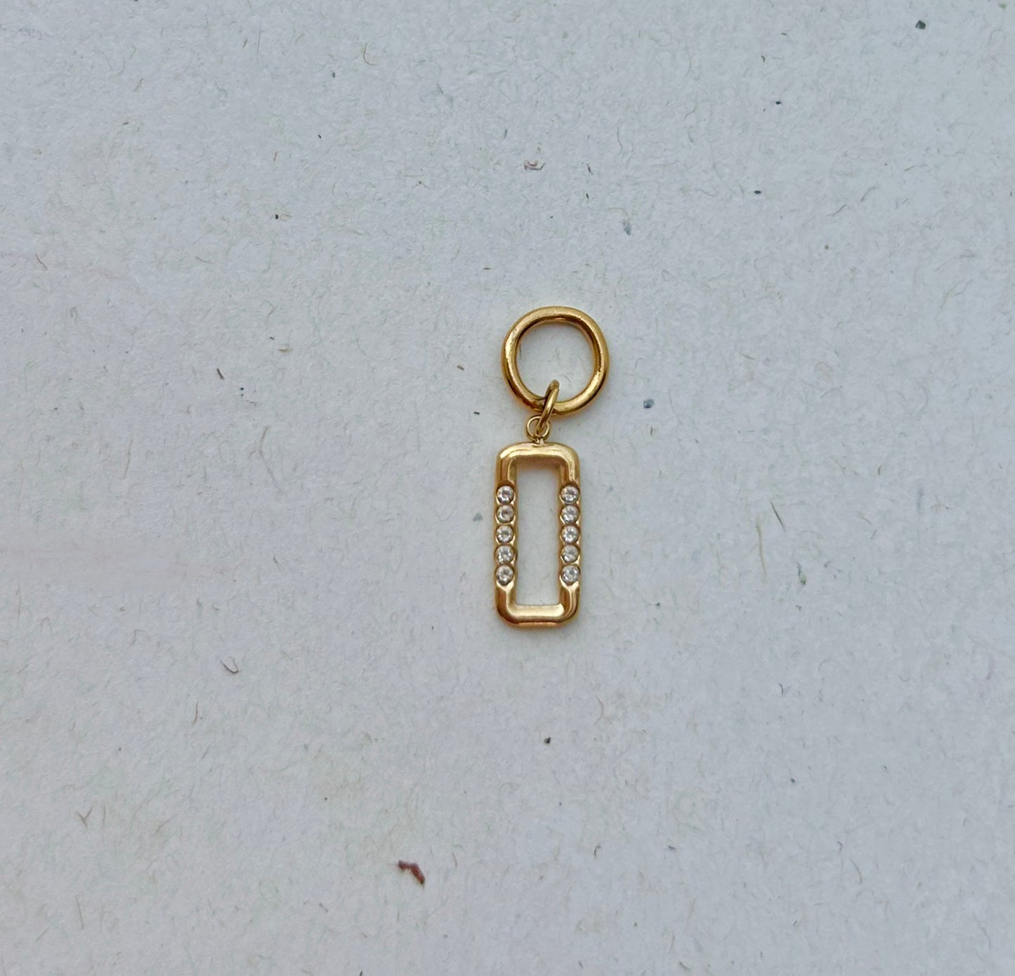 Rectangle rhinestone charm C10