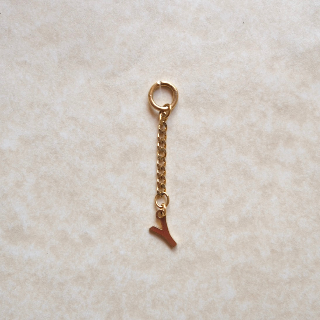 Tiny letter drop chain charm C87