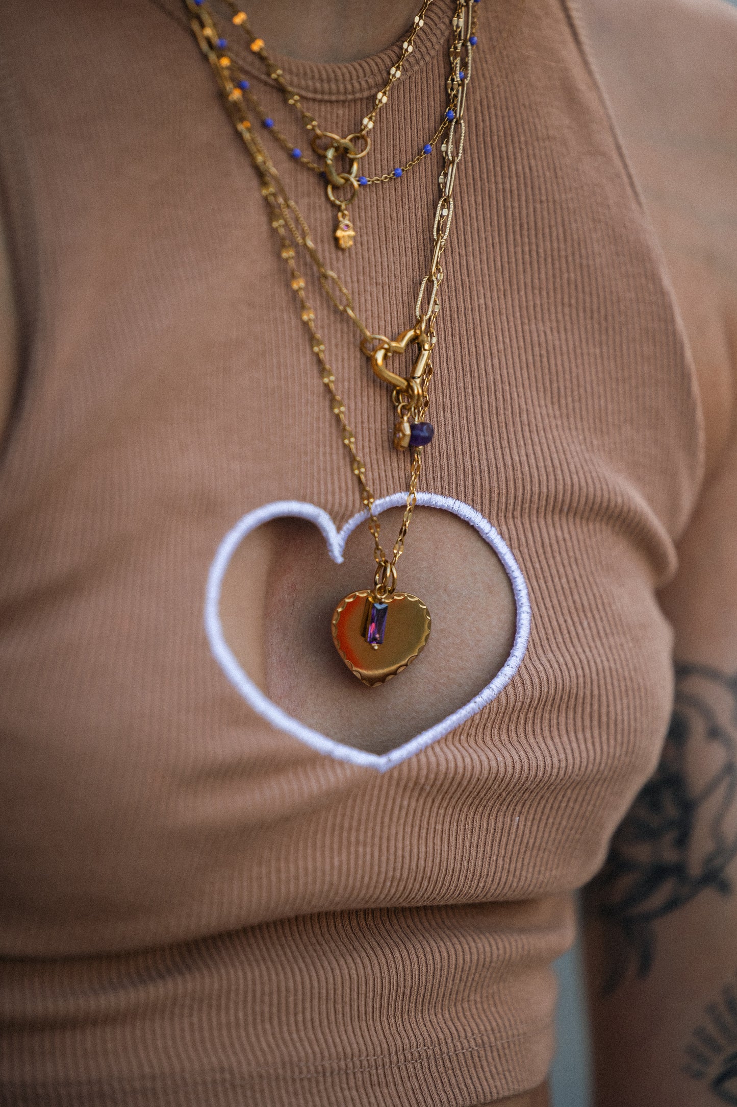 Large heart engraving pendant