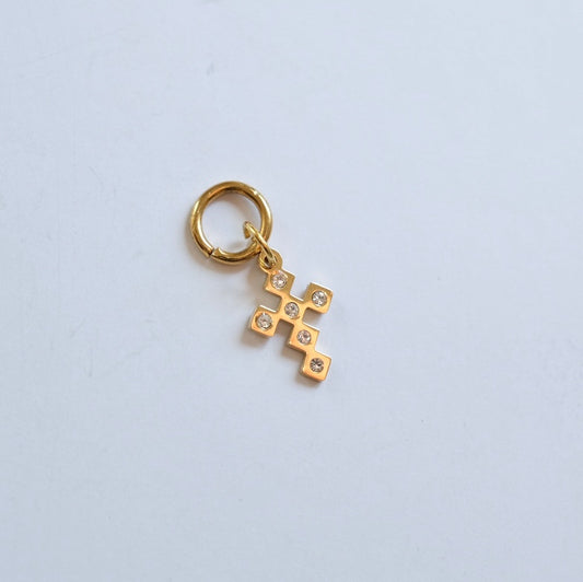 Shiny cross charm C19