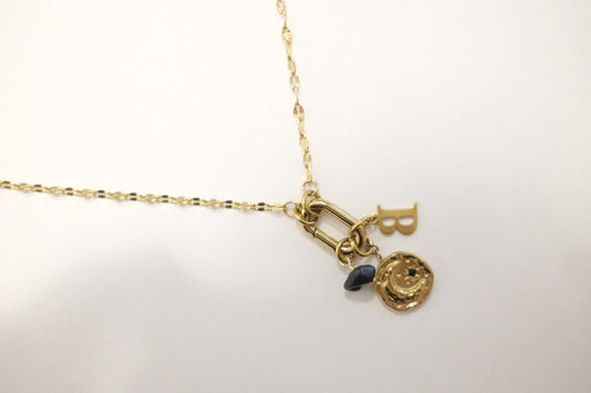 Circle moon dainty chain necklace N53