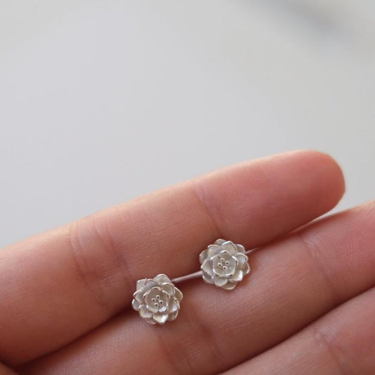 Silver Rose earrings E9