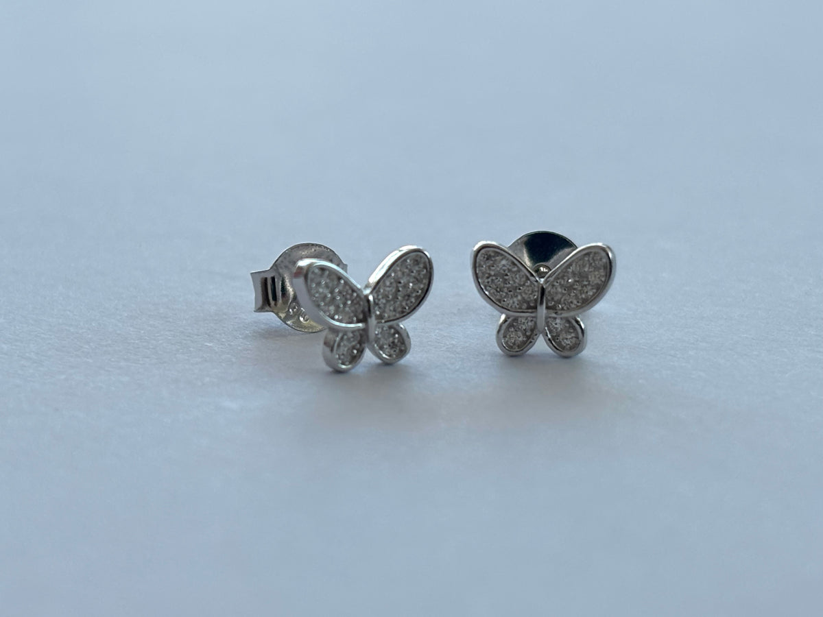 Sparkling Butterfly Stud Earrings E42