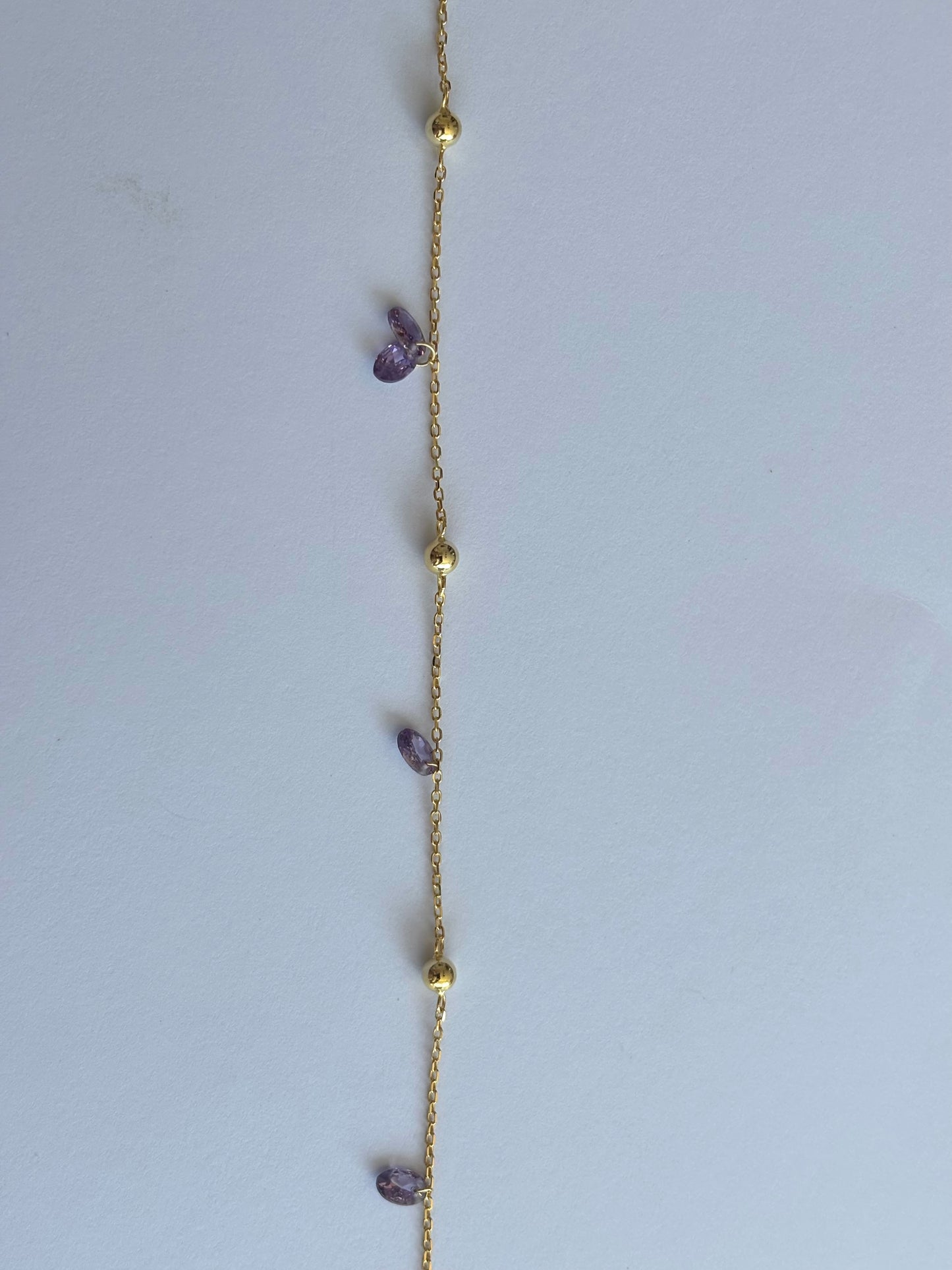 Lilac Drop Anklet W4