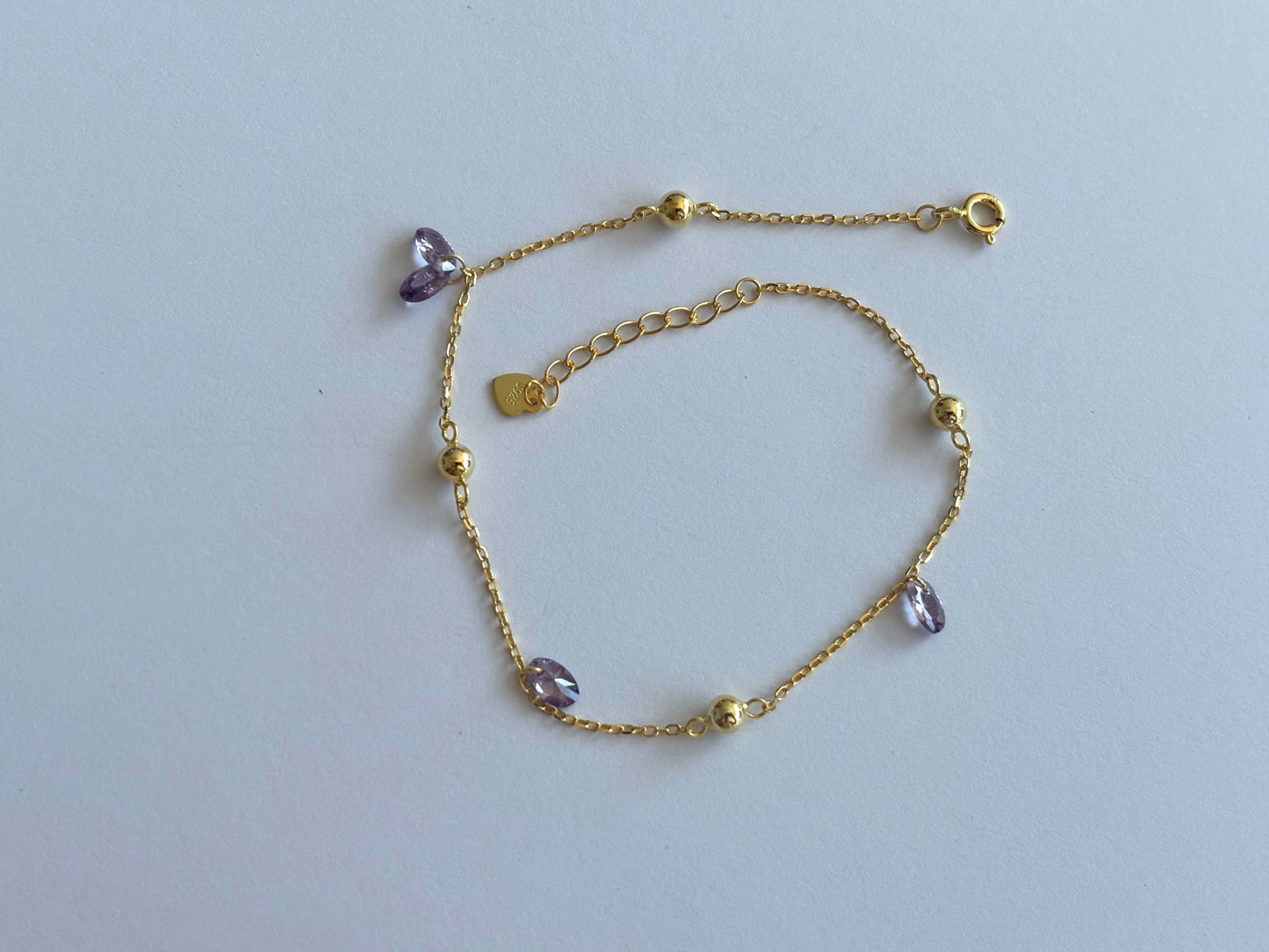 Lilac Drop Anklet W4