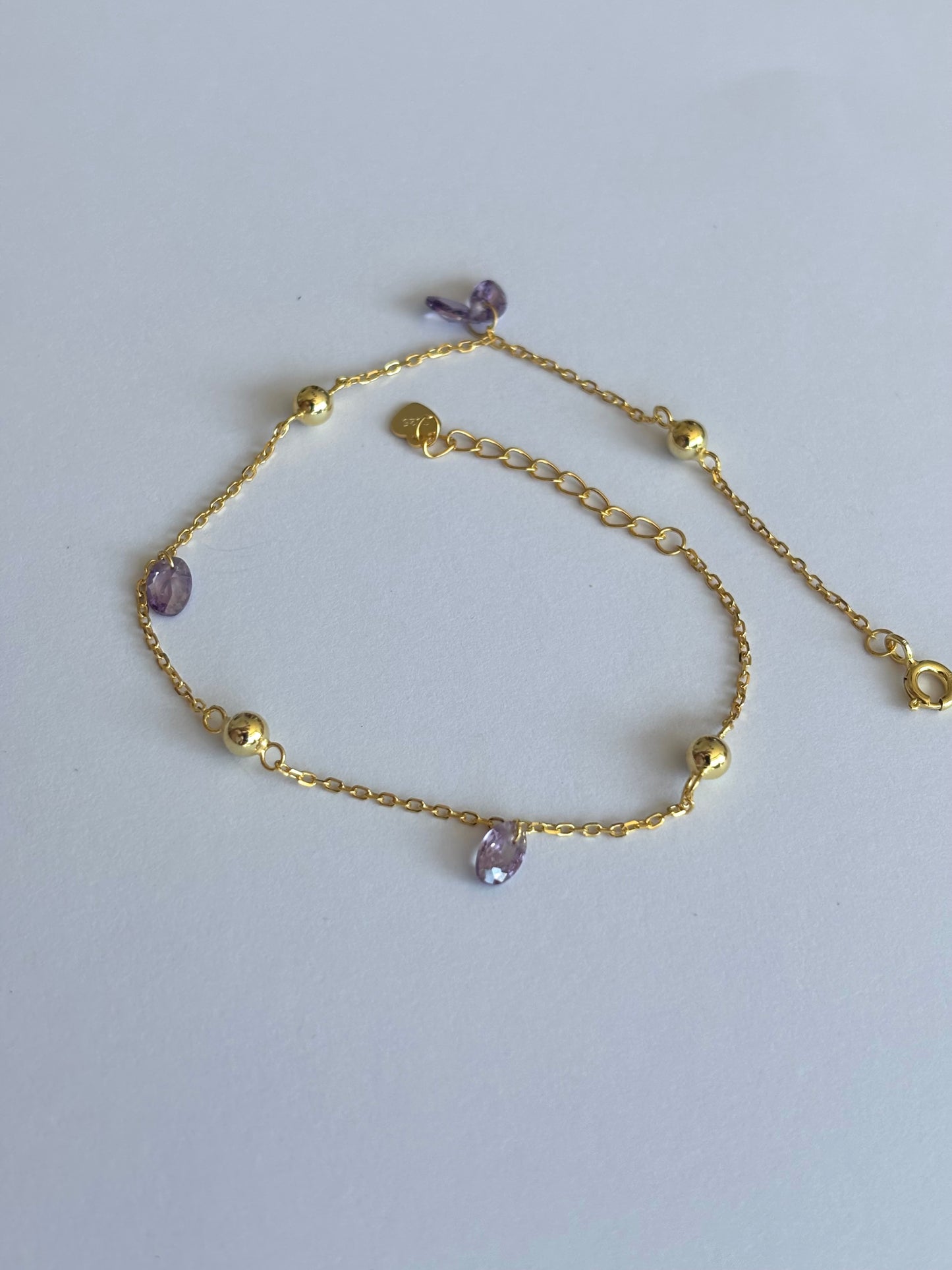Lilac Drop Anklet W4
