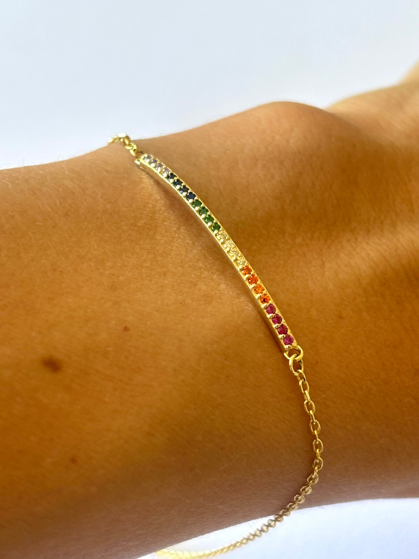 Rainbow Bar Gold Bracelet B7