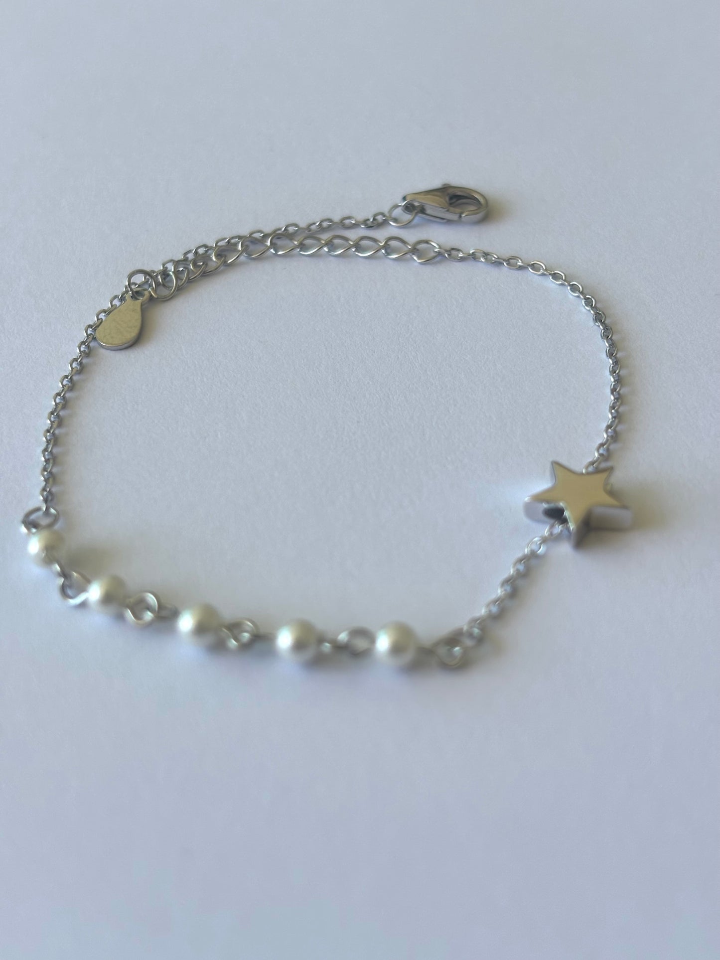 Silver Star Pearl Bracelet W12