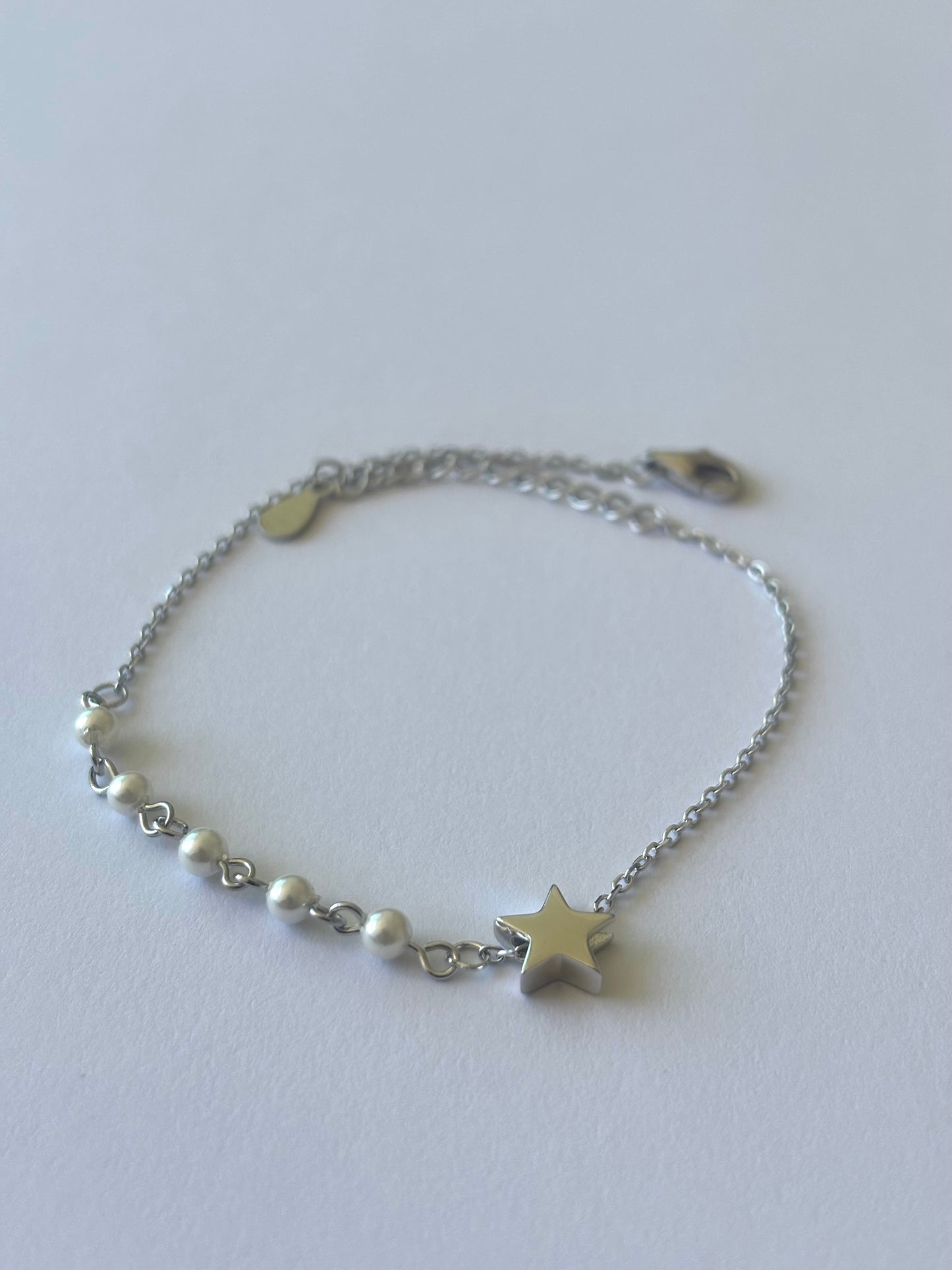 Silver Star Pearl Bracelet W12