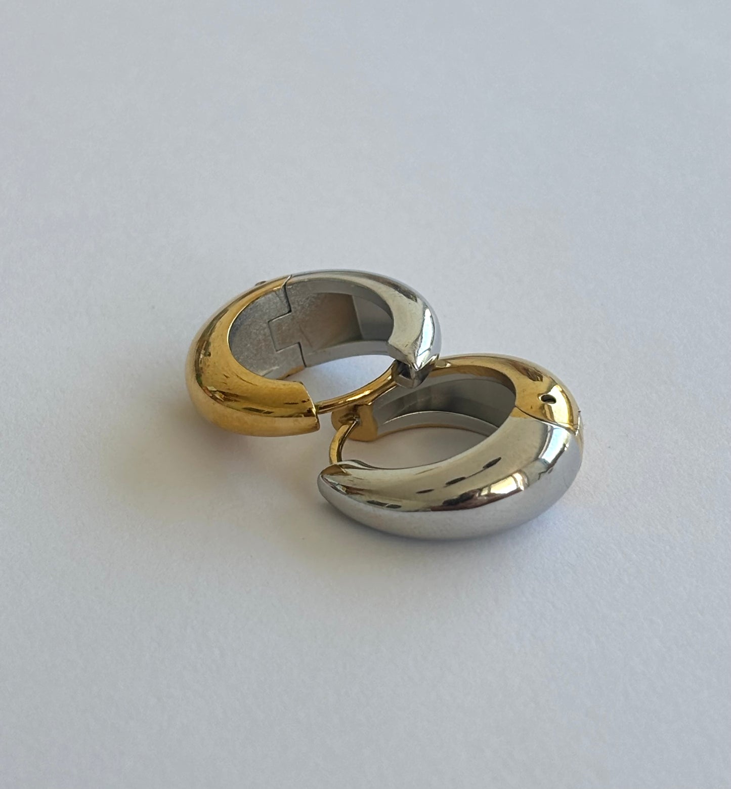 Dual Tone Hoop Earrings