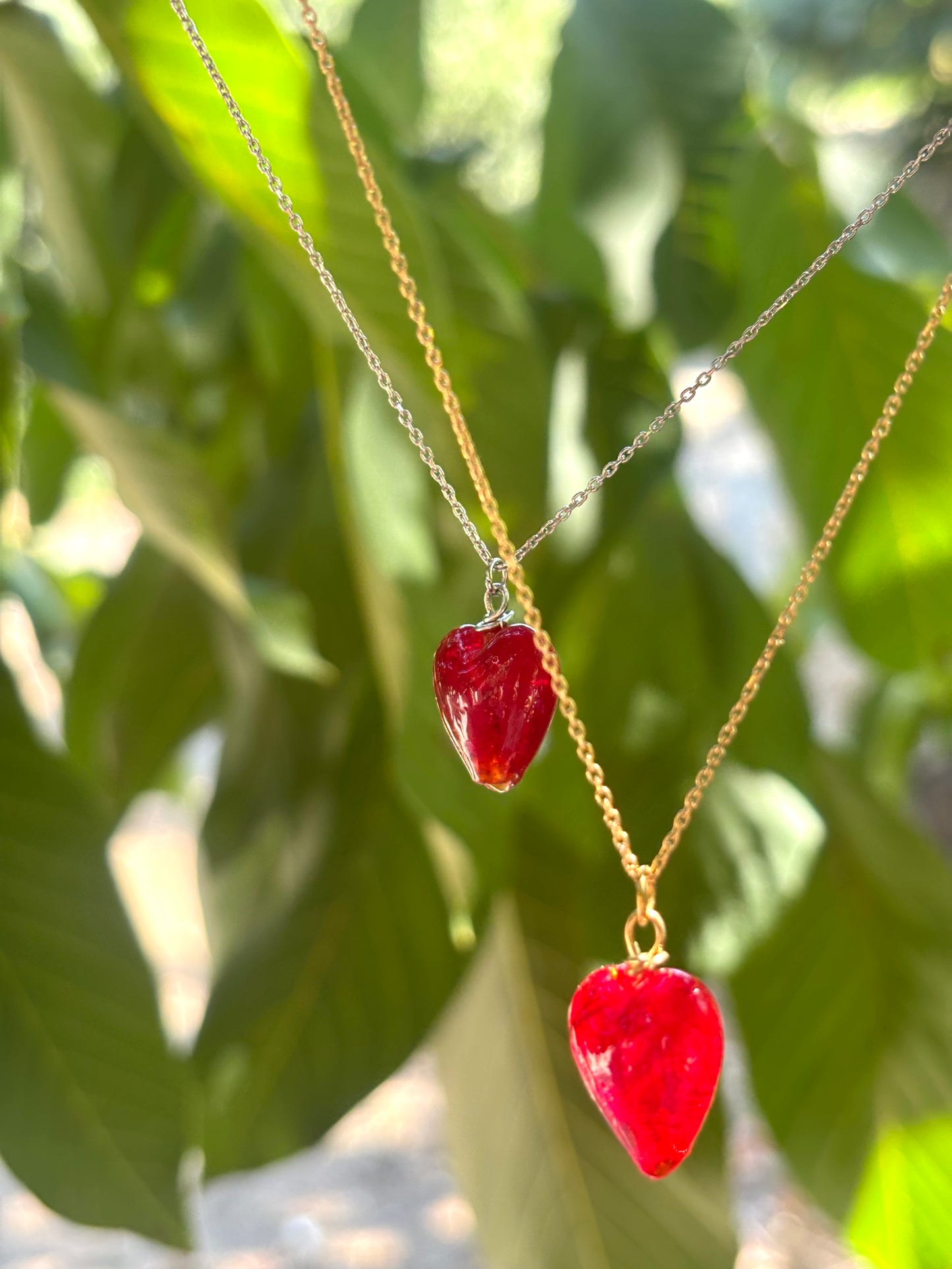 Cherry Heart Gold Necklace N28