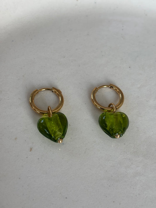 Green bonbons earrings E48