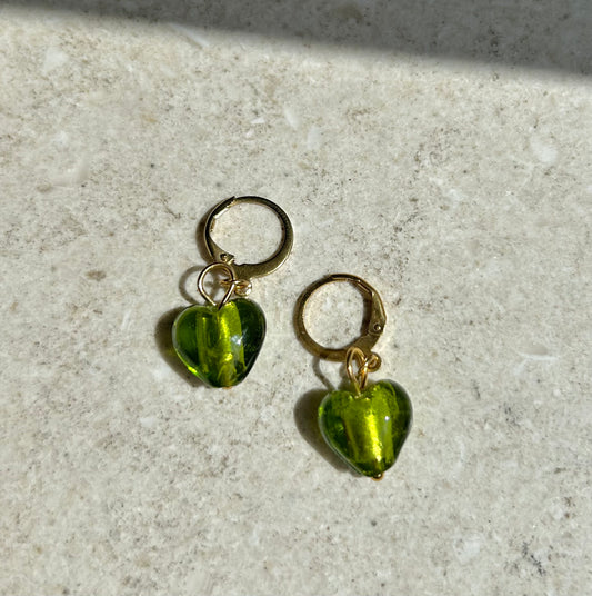 Green bonbons earrings E48