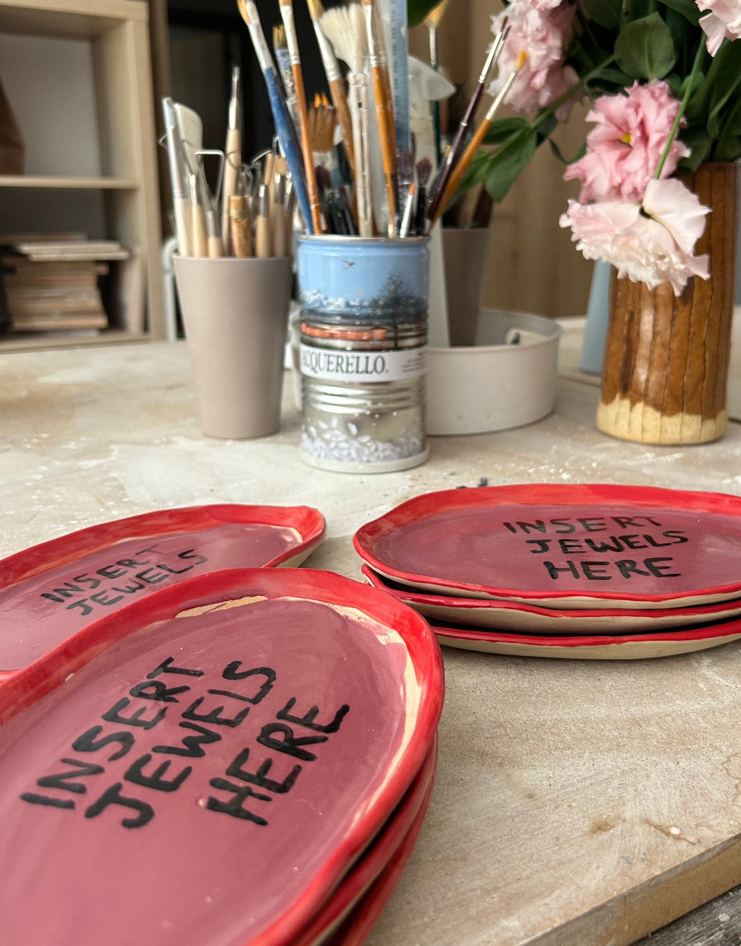 Insert jewels here - handcrafted ceramic plate
