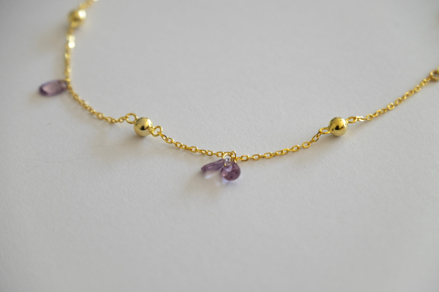 Lilac Drop Anklet W4